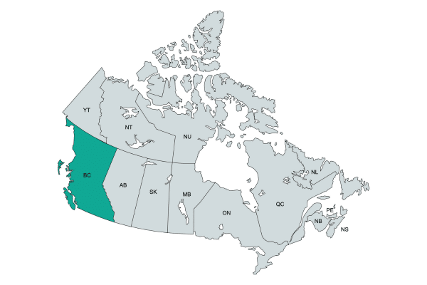 Rainhouse Service Areas in British Columbia