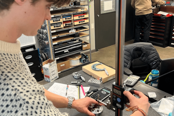 In-process dimensional inspection during build-to-print contract manufacturing to verify part requirements at Rainhouse